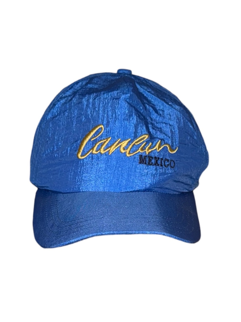 Vintage Cancun Mexico Blue Embroidered Baseball Cap